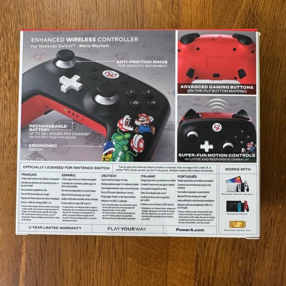 NINTENDO SWITCH Power A Enhanced Wireless Controller Super Mario Mayhem Like New - Picture 2 of 7